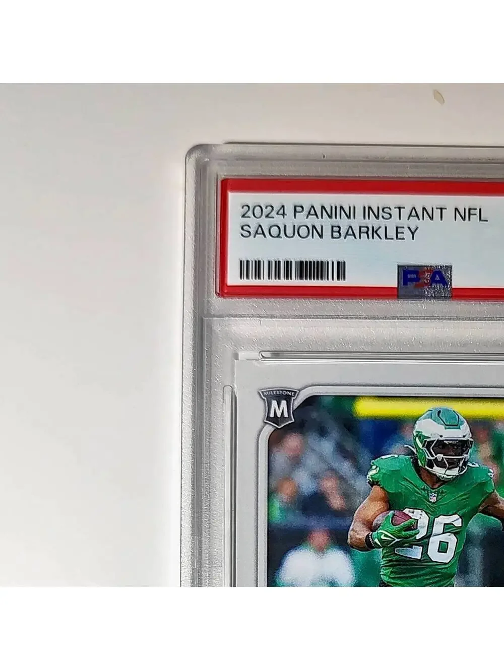 Saquon Barkley 2024 Panini Milestone NFL #236 Eagles 1 of 809 PSA 10 Gem Mint